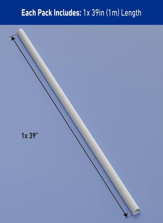 D-Line Cable Raceway On-Wall Cord Cover | 1D3015W | Surface Mount Electrical Channel to Hide and Conceal Cords, Cables, and Wires | White, Paintable - Image 4